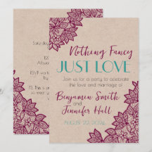 Nichts Extravagant, nur LIEBE! Hochzeitseinladunge