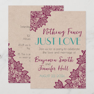 Nichts Extravagant, nur LIEBE! Hochzeitseinladunge Einladung