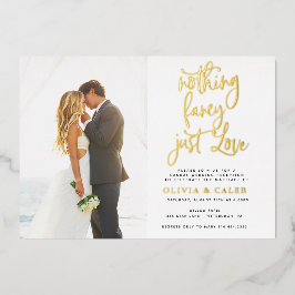 Nichts Extravagant nur Liebe Hochzeitsempfang Folieneinladung