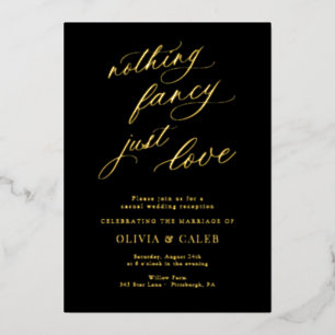 Nichts Extravagant nur Liebe Hochzeitsempfang Folieneinladung