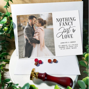 Nichts Extravagant nur Liebe Hochzeitsempfang Foto Einladung