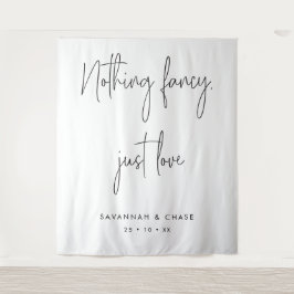 Nichts Extravagant nur Liebe Hochzeitsfeier Hinter Wandteppich