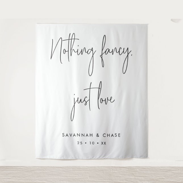 Nichts Extravagant nur Liebe Hochzeitsfeier Hinter Wandteppich (Vorderseite)