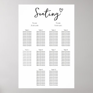 Nichts Extravagant, nur Liebe Hochzeitssitzplan Poster