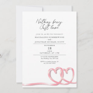 Nichts Extravagant nur Liebe hört Ribbon Hochzeit Einladung