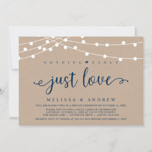 Nichts Extravagant, nur Liebe, kraftvolle Hochzeit Einladung