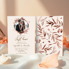 Nichts Extravagant nur Liebe Kranz Foto Hochzeit Einladung