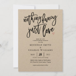 Nichts extravagant nur Liebe lässig Hochzeit Einla Einladung