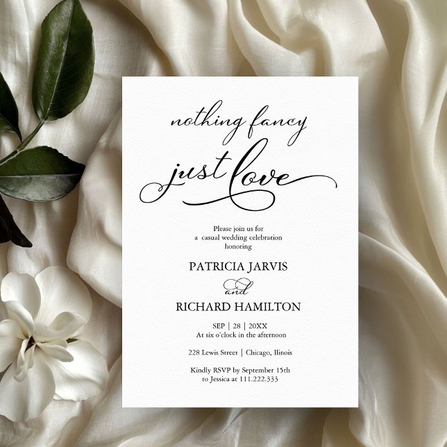 Nichts Extravagant nur Liebe Lässig Hochzeit Einladung (Von Creator hochgeladen)