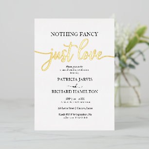 Nichts Extravagant nur Liebe Lässig Hochzeit Folieneinladung