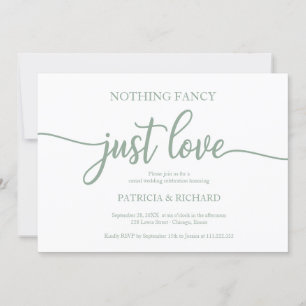 Nichts Extravagant nur Liebe Lässig Hochzeit Grün Einladung