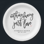 Nichts extravagant nur Liebe lässig Hochzeit Pappteller<br><div class="desc">Nichts extravagant nur Liebe lässige Wedding Paper Plate. Das Design besticht durch ein elegantes,  modernes Textlayout. Um erweiterte Änderungen vorzunehmen,  wählen Sie bitte unter Personalisieren dieser Vorlage die Option "Klicken Sie auf,  um weitere Anpassungen vorzunehmen".</div>