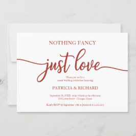 Nichts Extravagant nur Liebe Lässig Hochzeit Terra Einladung