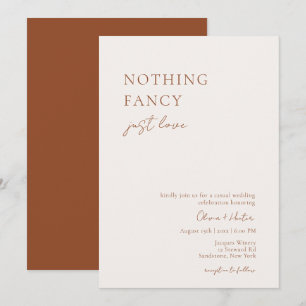 Nichts Extravagant, nur Liebe Lässig Hochzeitseinl Einladung