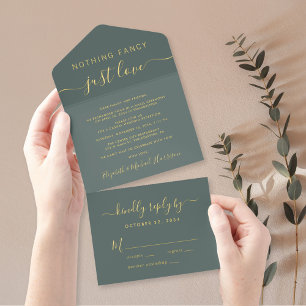 Nichts Extravagant nur Liebe Lässig Hochzeitsempfa All-in-One-Einladung