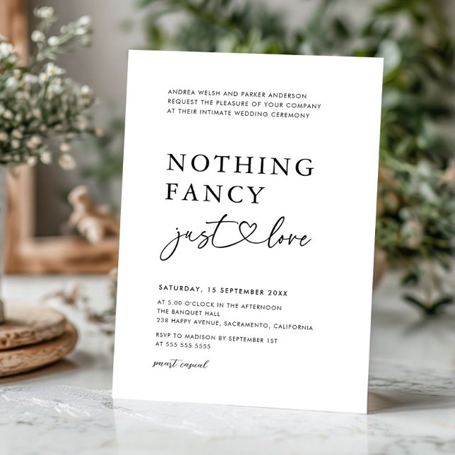 Nichts Extravagant nur Liebe Lässig Hochzeitsempfa Einladung (Von Creator hochgeladen)