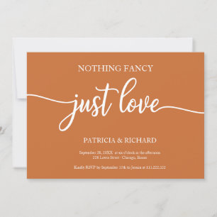Nichts Extravagant, nur Liebe Lässig Hochzeitskupf Einladung