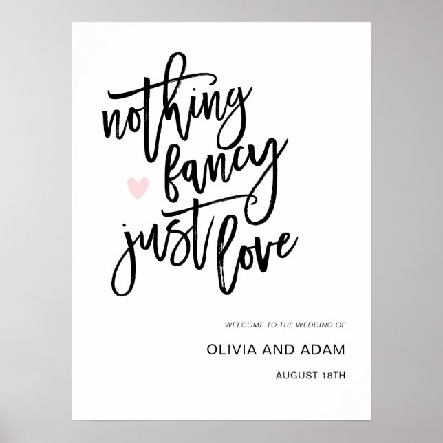 Nichts Extravagant nur Liebe Lässig Hochzeitswillk Poster (Vorne)