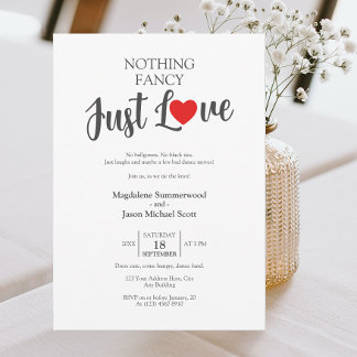 Nichts Extravagant, nur Liebe Lässige Rotes Herz H Einladung