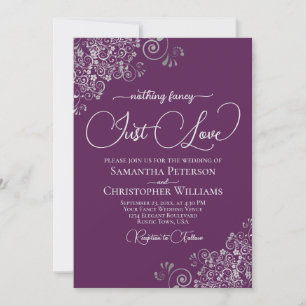 Nichts Extravagant nur Liebe Lila & Silberhochzeit Einladung