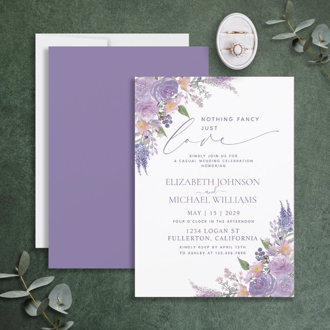 Nichts Extravagant nur Liebe Lilac Lavender Weddin Einladung (Von Creator hochgeladen)