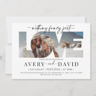 Nichts Extravagant nur Liebe Minimal Hochzeit Einl Einladung