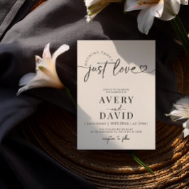 Nichts Extravagant nur Liebe Minimale Hochzeit Einladung