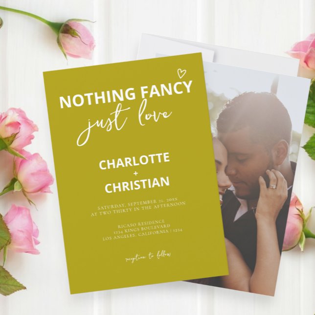 Nichts Extravagant nur Liebe Minimalistisch Hochze Einladung (Nothing Fancy Just Love Minimalist Wedding Invitations from Ricaso. Mix and match from collection)