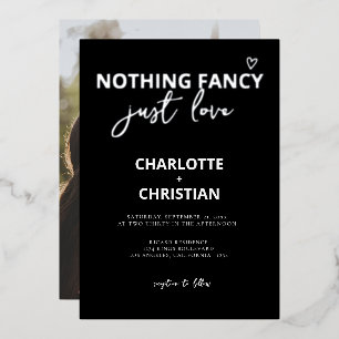 Nichts Extravagant nur Liebe Minimalistisch Hochze Folieneinladung