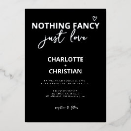 Nichts Extravagant nur Liebe Minimalistisch Hochze Folieneinladung