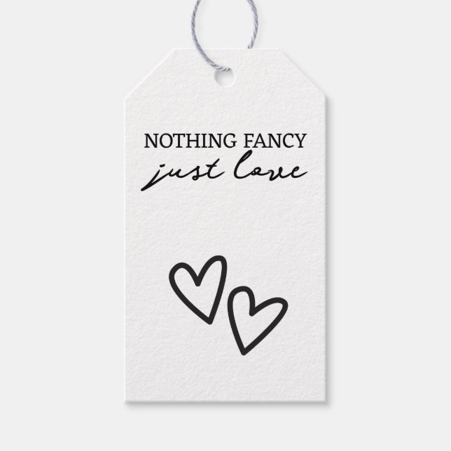 Nichts Extravagant nur Liebe Minimalistisch Hochze Geschenkanhänger (Vorderseite)