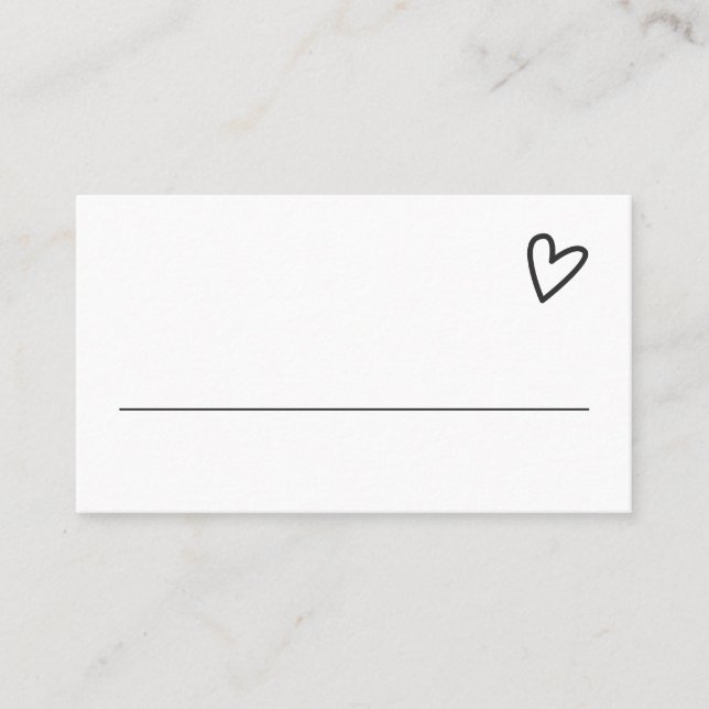 Nichts Extravagant nur Liebe Minimalistisch Hochze Platzkarte (Vorderseite)