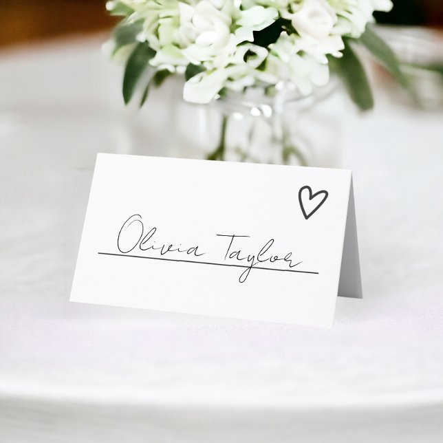 Nichts Extravagant nur Liebe Minimalistisch Hochze Platzkarte (Nothing Fancy Just Love Minimalist Wedding Place Cards from Ricaso. Add handwritten guest names)