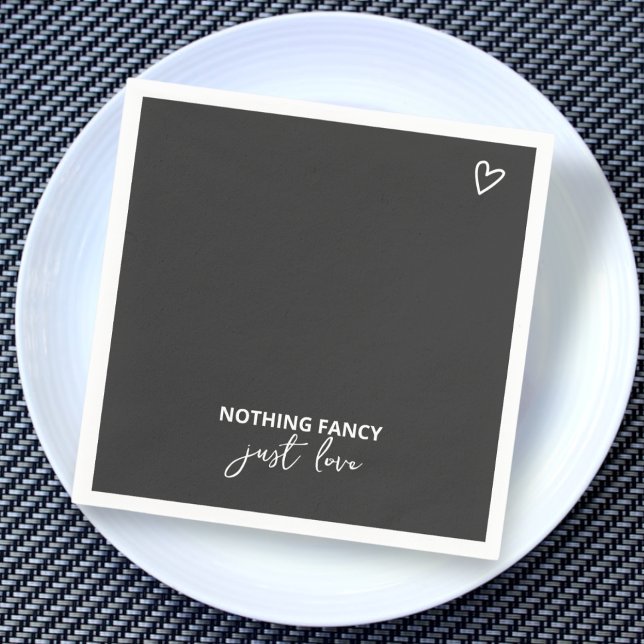 Nichts Extravagant nur Liebe Minimalistisch Hochze Serviette (Nothing Fancy Just Love Minimalist Wedding Napkins from Ricaso. )