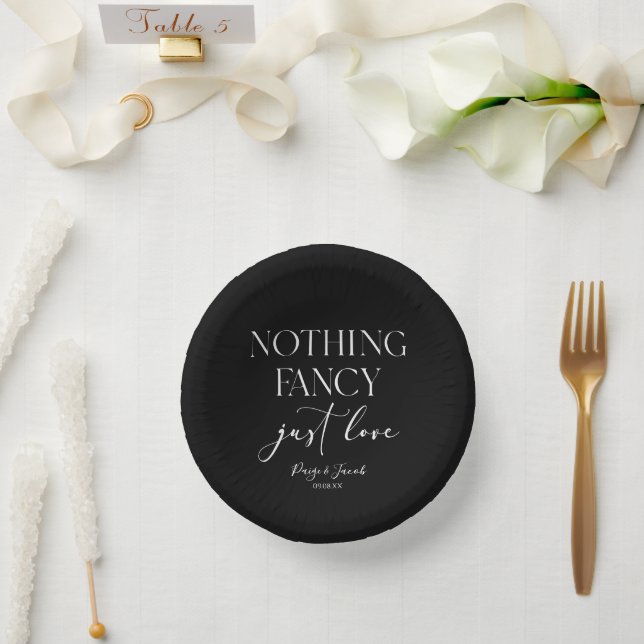 Nichts Extravagant nur Liebe Minimalistisch Lässig Pappteller (Hochzeit)