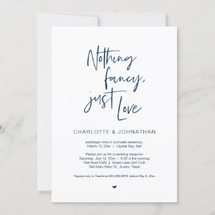Nichts Extravagant, nur Liebe, Navy Blue, Elopemen Einladung