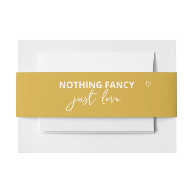 Nichts Extravagant nur Liebe Retro 70er Hochzeit Einladungsbanderole (Vorderseite Beispiel)