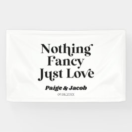 Nichts Extravagant nur Liebe Retro Lässig Hochzeit Banner