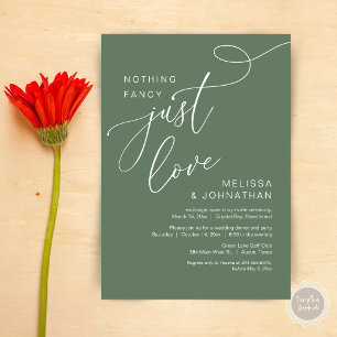 Nichts Extravagant, nur Liebe, romantisches Hochze Einladung