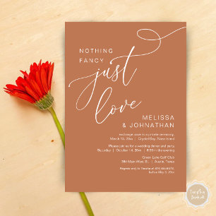 Nichts Extravagant, nur Liebe, romantisches Hochze Einladung