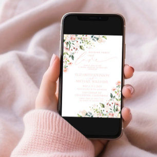Nichts Extravagant nur Liebe Rosa Foto Hochzeit Einladung