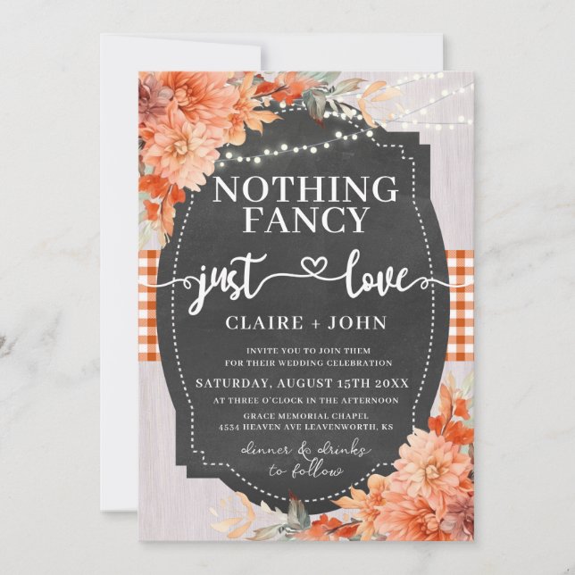 Nichts Extravagant nur Liebe rustikale Hochzeit Ei Einladung (Vorderseite)