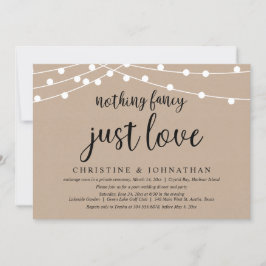 Nichts Extravagant nur Liebe, rustikale Hochzeit Einladung