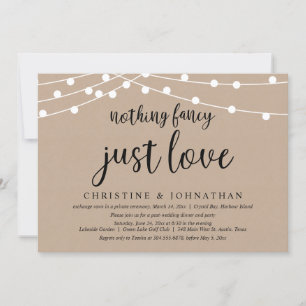 Nichts Extravagant nur Liebe, rustikale Hochzeit Einladung