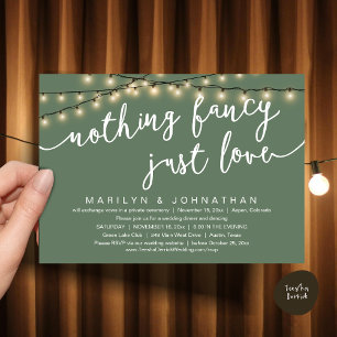 Nichts Extravagant, nur Liebe, rustikales Hochzeit Einladung