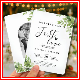 Nichts Extravagant nur Liebe Sage Green FOTO Hochz Einladung
