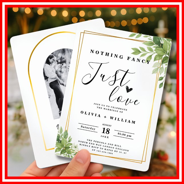 Nichts Extravagant nur Liebe Sage Green Gold Geome Einladung (Von Creator hochgeladen)