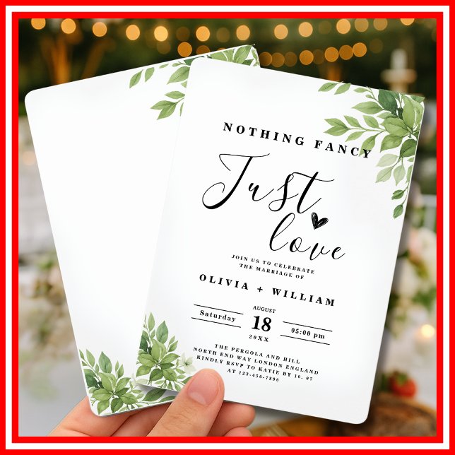Nichts Extravagant nur Liebe Sage Green Wedding Einladung (Von Creator hochgeladen)