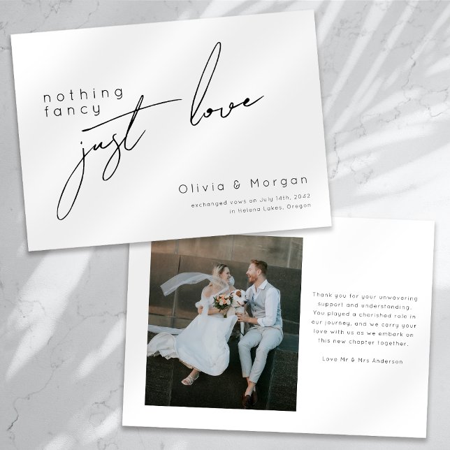 Nichts Extravagant nur Liebe Script Foto Hochzeit Ankündigung (Von Creator hochgeladen)