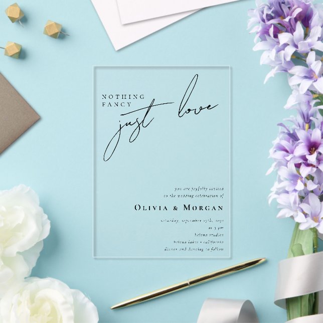 Nichts Extravagant nur Liebe Script Hochzeit Acryleinladungen (In Situ (Hochzeit))